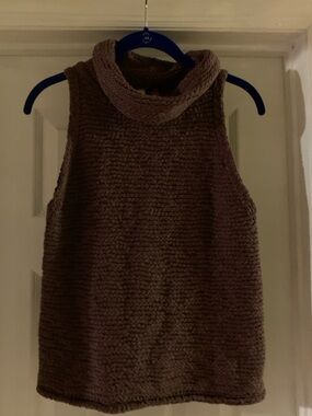 Anthropologie Pilcro Sleeveless Turtleneck Knit Sweater Vest in Brown